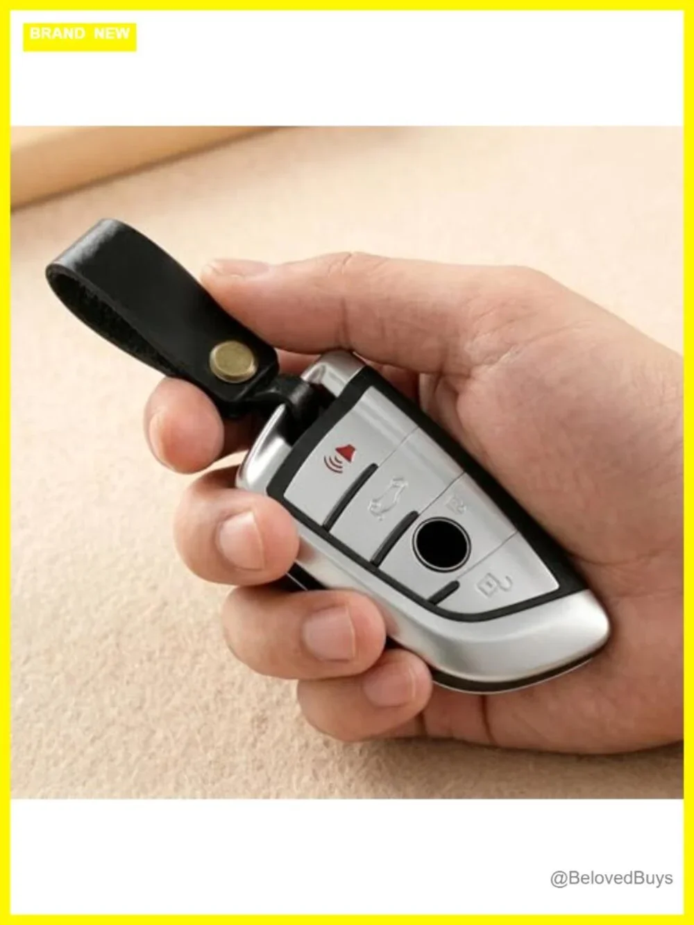 Faux Leather Keychain Strap Detachable Car Key Holder Robust Snap Fob Belt Loop